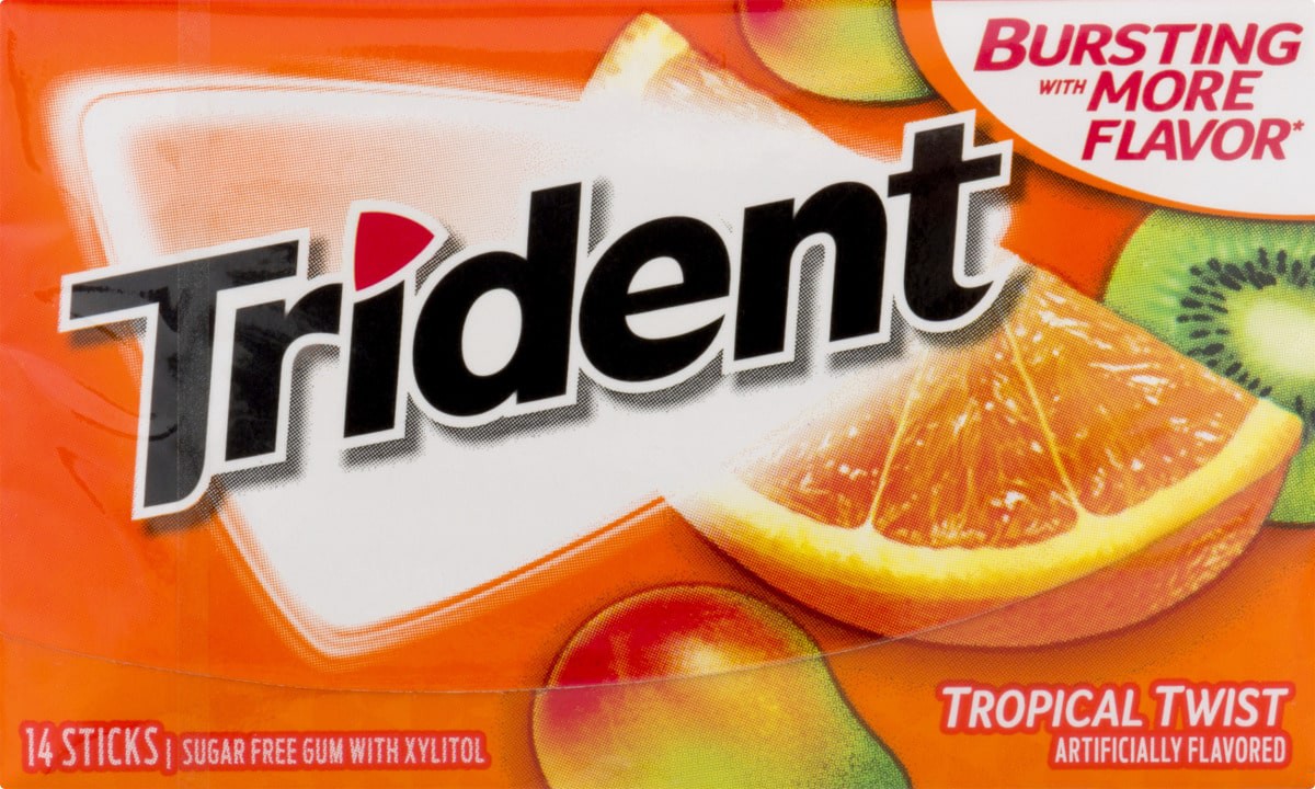 Chicles sin Azúcar Tropical twist Trident 26 g