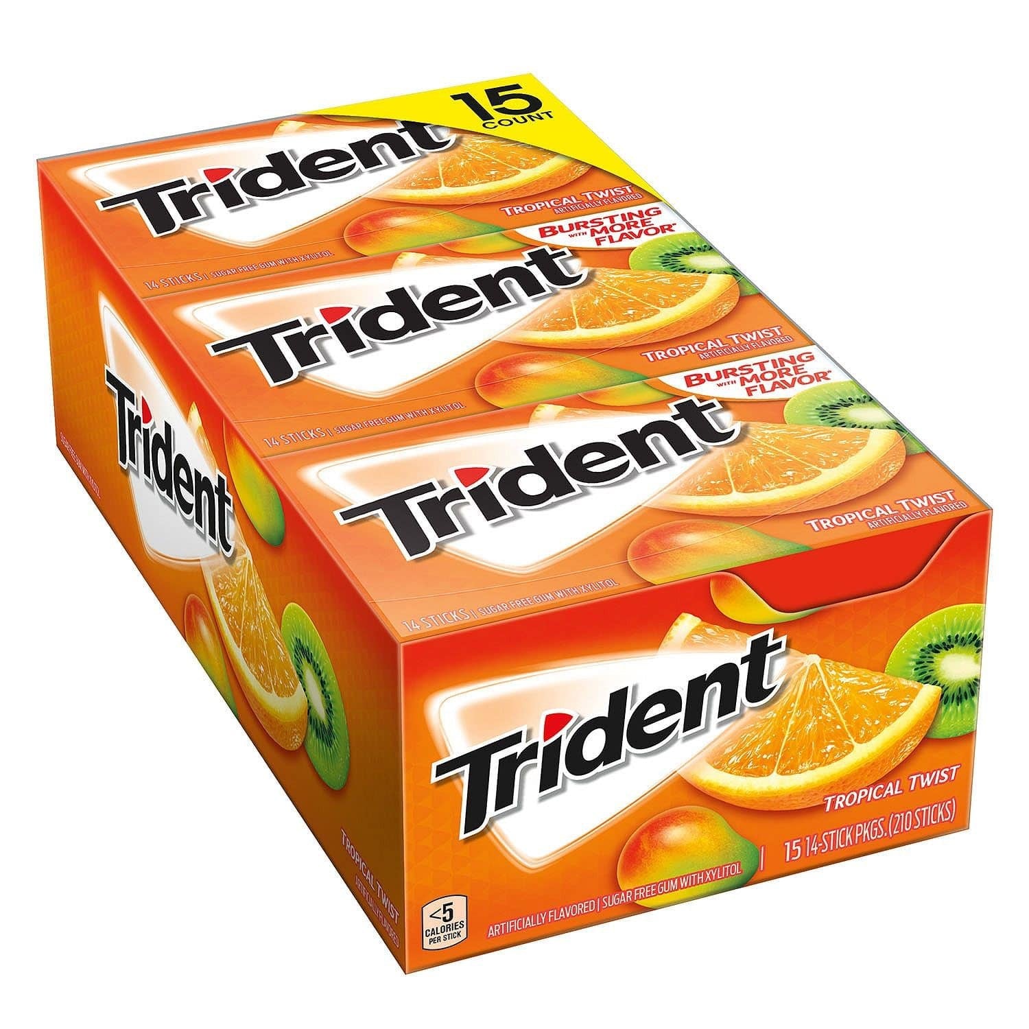 Caja de Chicles sin Azúcar Sabor Tropical Twist Trident – KiosClub