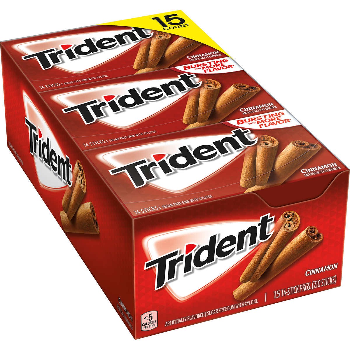 Chicles sin Azúcar Canela Trident 15 un x 26 g