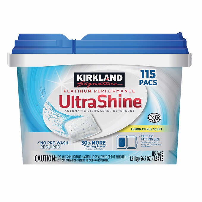 Lavavajillas en Cápsulas UltraShine Kirkland 115 un