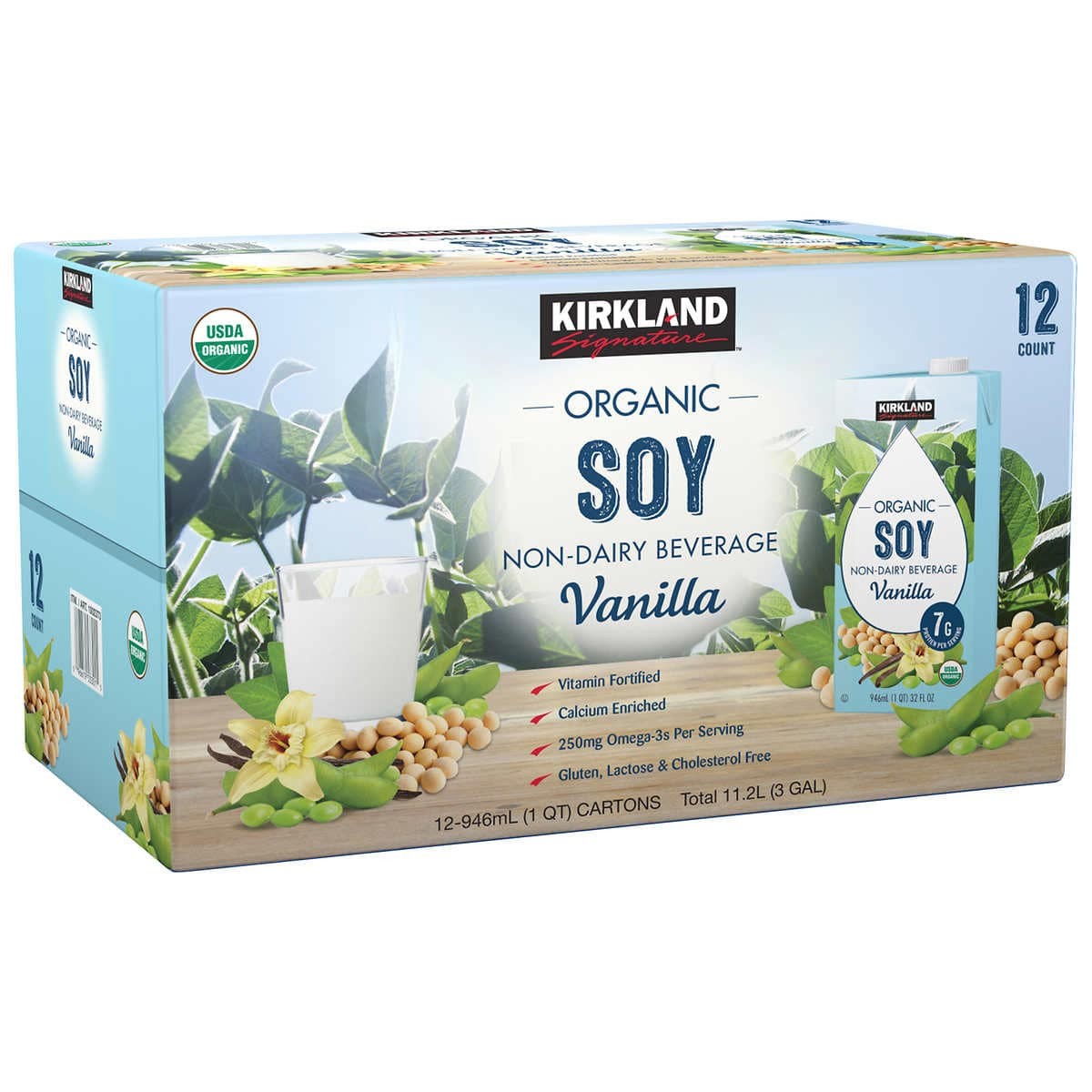 Bebida Vegetal de Soya Vainilla Kirkland 12 un x 946 ml