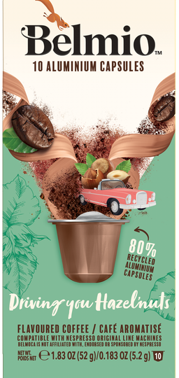 Café en Cápsulas Driving you Hazelnuts para Nespresso Belmio 10 un