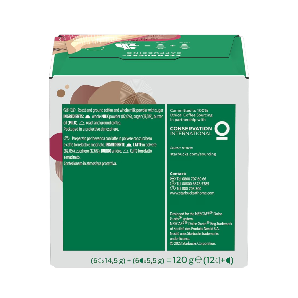 Cápsulas Dolce Gusto Starbucks Cappuccino Nescafé 12 un