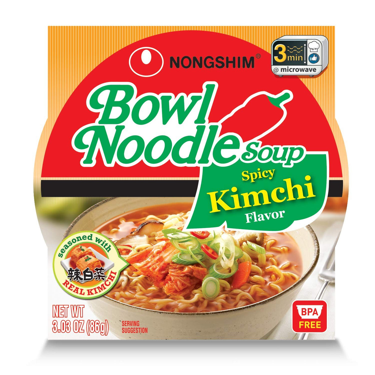 Sopa de Fideos con Kimchi Nongshim 18 un x 86 g