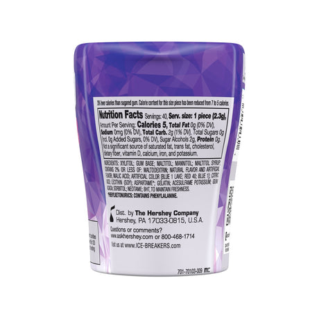 Chicles Ice Cubes sin Azúcar Uva 40 un Ice Breakers 92 g