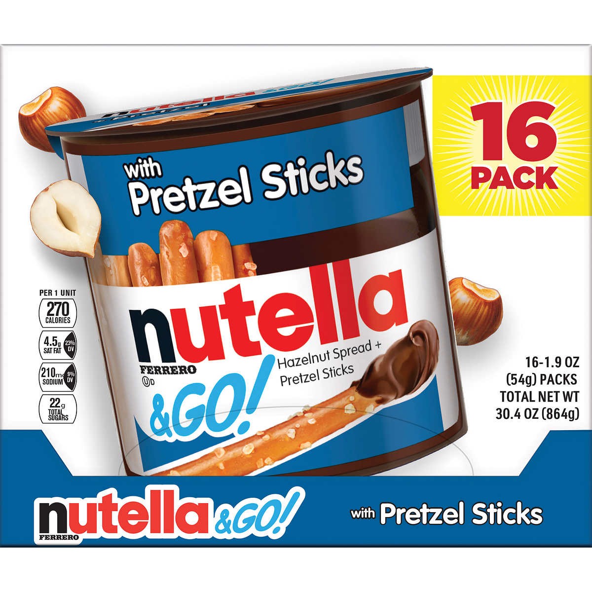 Palitos de Pretzel con Nutella 16 un x 54 g