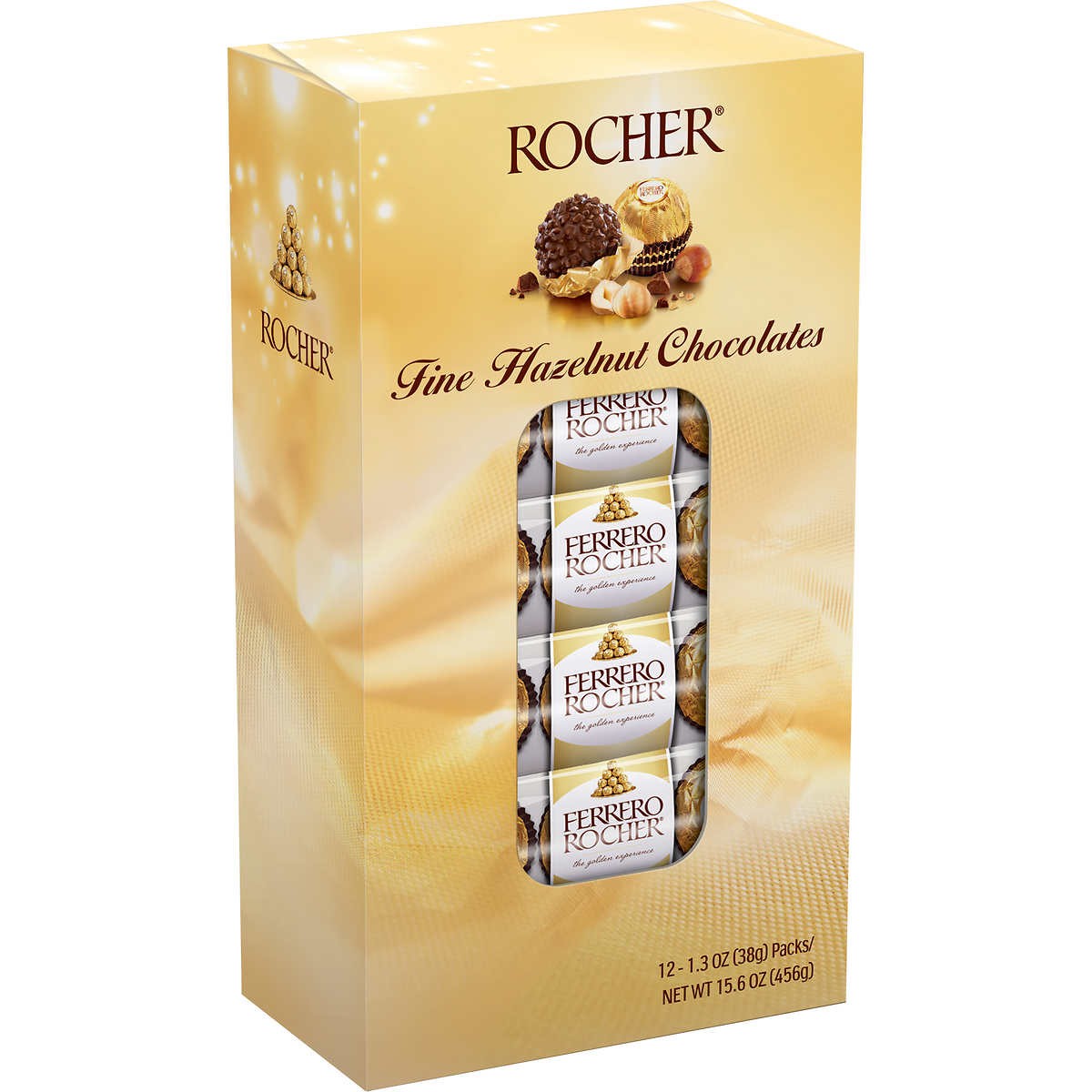 Bombones Ferrero Finos de Avellana Ferrero Rocher 12 un x 38 g