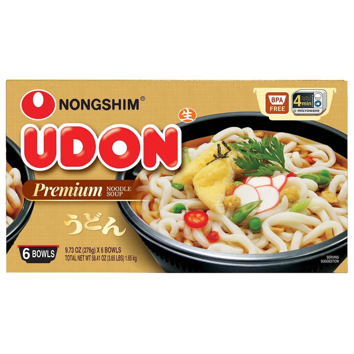 Sopa Udon Nongshim 6 un x 276 g