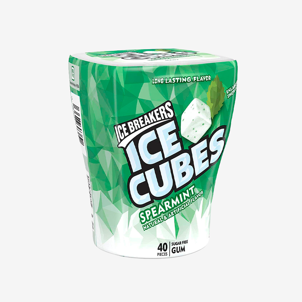 Chicles Ice Cubes sin Azúcar Hierbabuena 40 un Ice Breakers 92 g