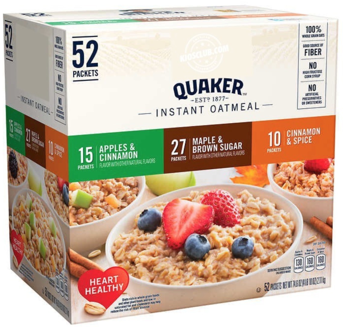 Avena Instantánea en Sobre Variedades Quaker 52 un x 40.5 g