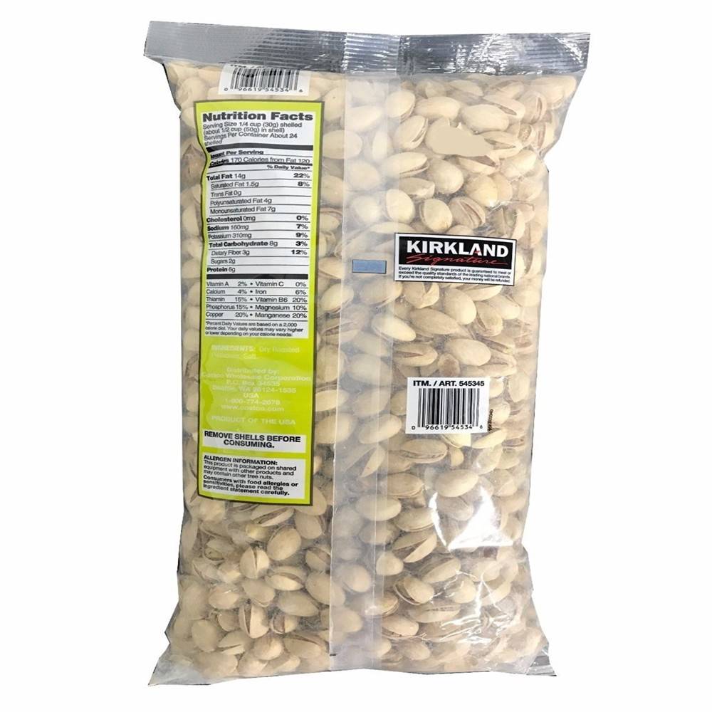 Pistachos Tostados Salados con Cáscara Kirkland 1,36 kg