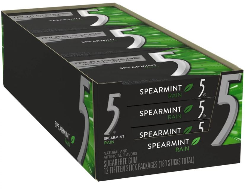 Chicle Spearmint Rain sin Azúcar Wrigley's 12 pack x 15 un