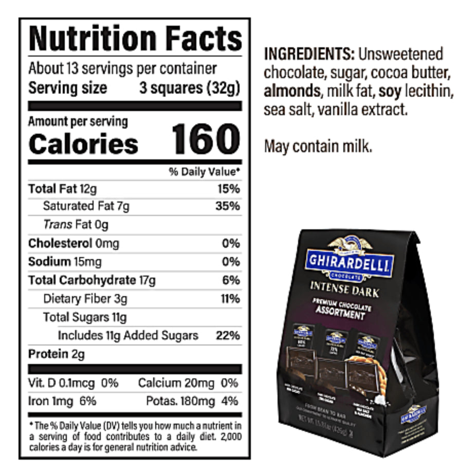 Chocolate Negro Mini Surtidos Ghirardelli 426 g