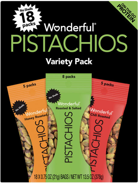 Pistachos sin Cáscara Variedades Wonderful 18 un x 21 g