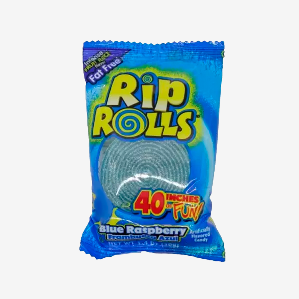 Gomitas Enrolladas Frambuesa Azul Rip Rolls 40 g
