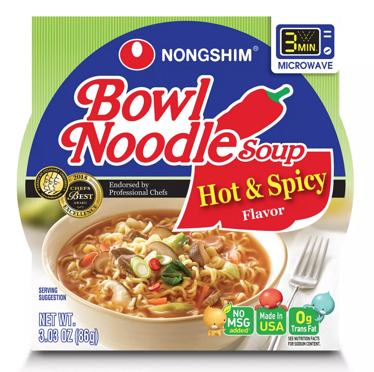 Sopa de Fideos muy Picante Nongshim 18 un x 86 g