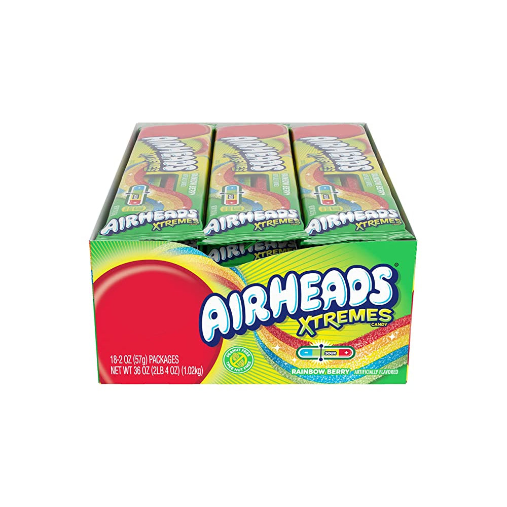 Gomitas Ácidas Arcoiris en Caja Airheads 18 un x 57 g