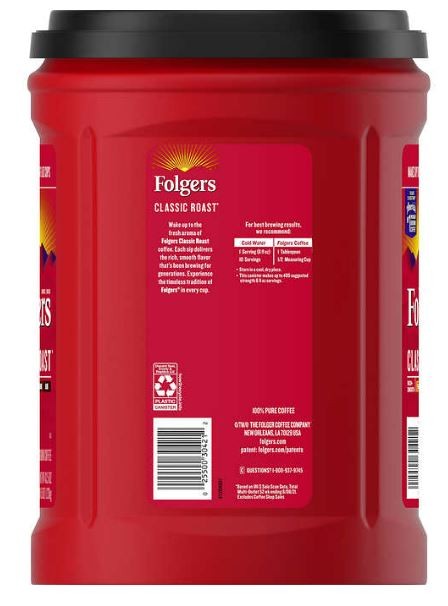 Café Molido Tostado Clásico Folgers 1.23 kg