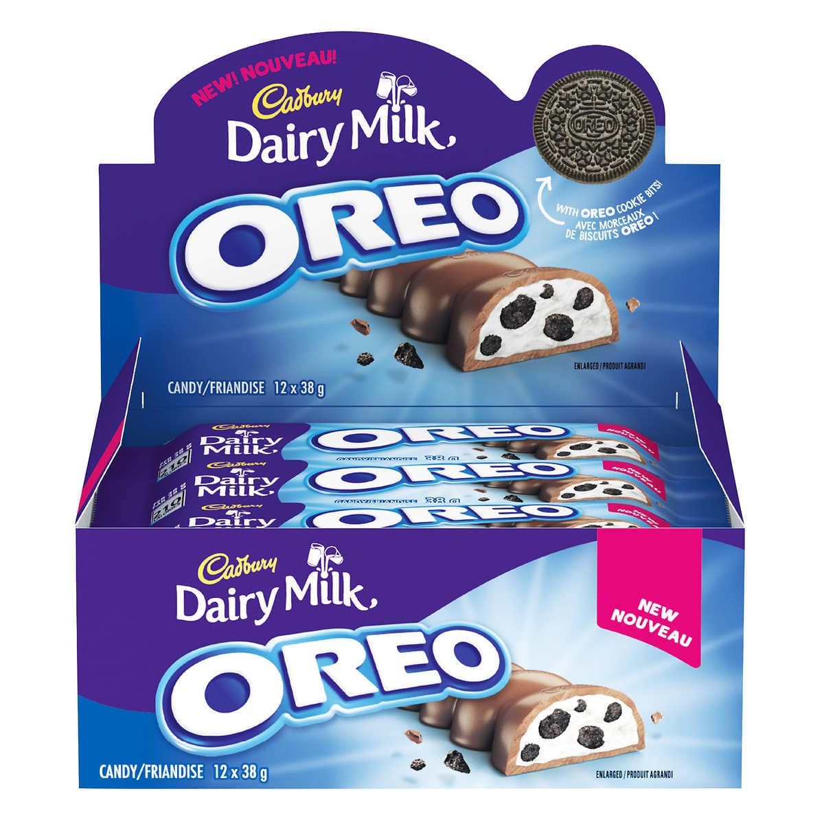 Barras de Oreo y Chocolate Dairy Milk Cadbury 12 un x 38 g