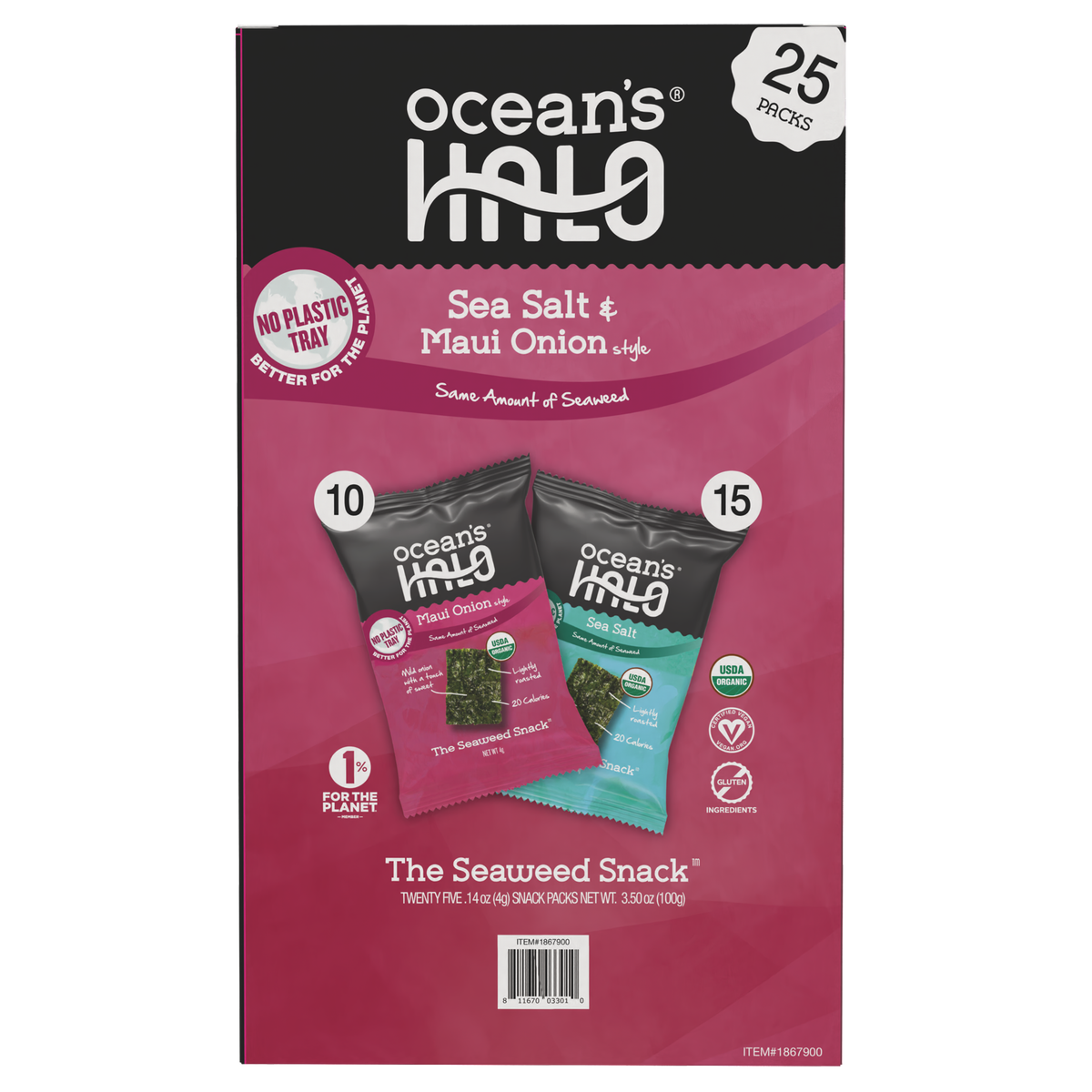 Snack Algas Variedades Ocean's Halo 25 x 4 g