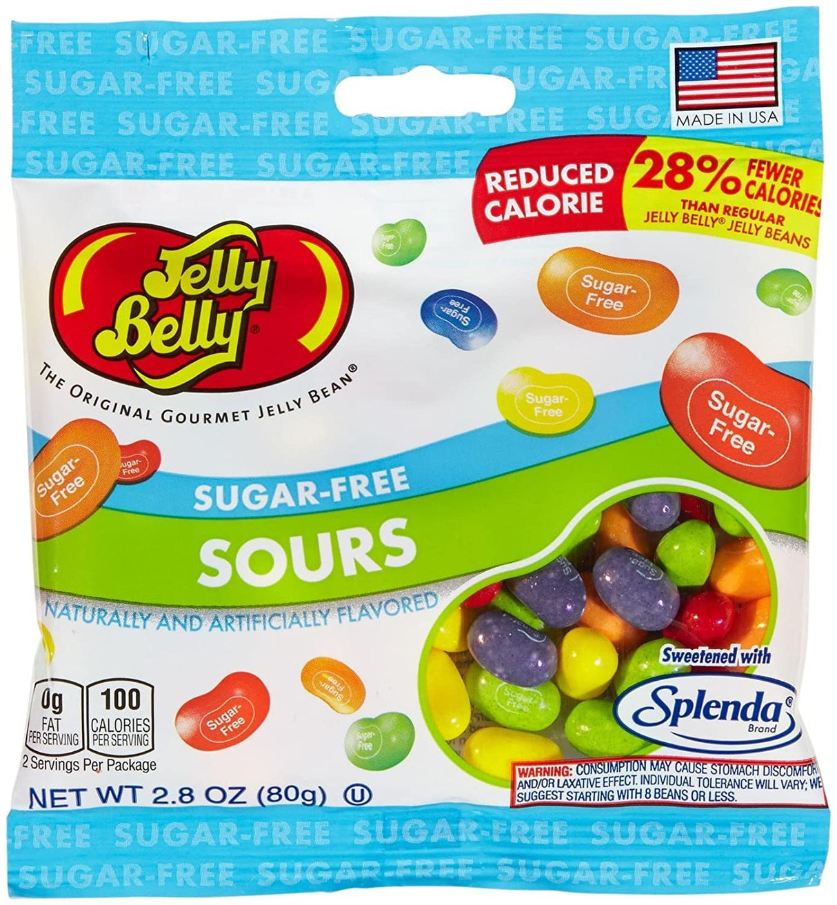 Masticables Ácidos sin Azúcar Jelly Belly 80 g