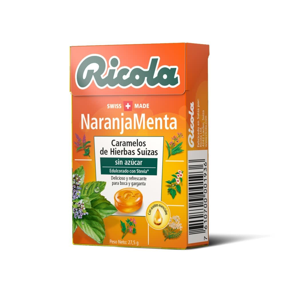 Caramelo sin Azúcar Naranja Ricola 27.5 g