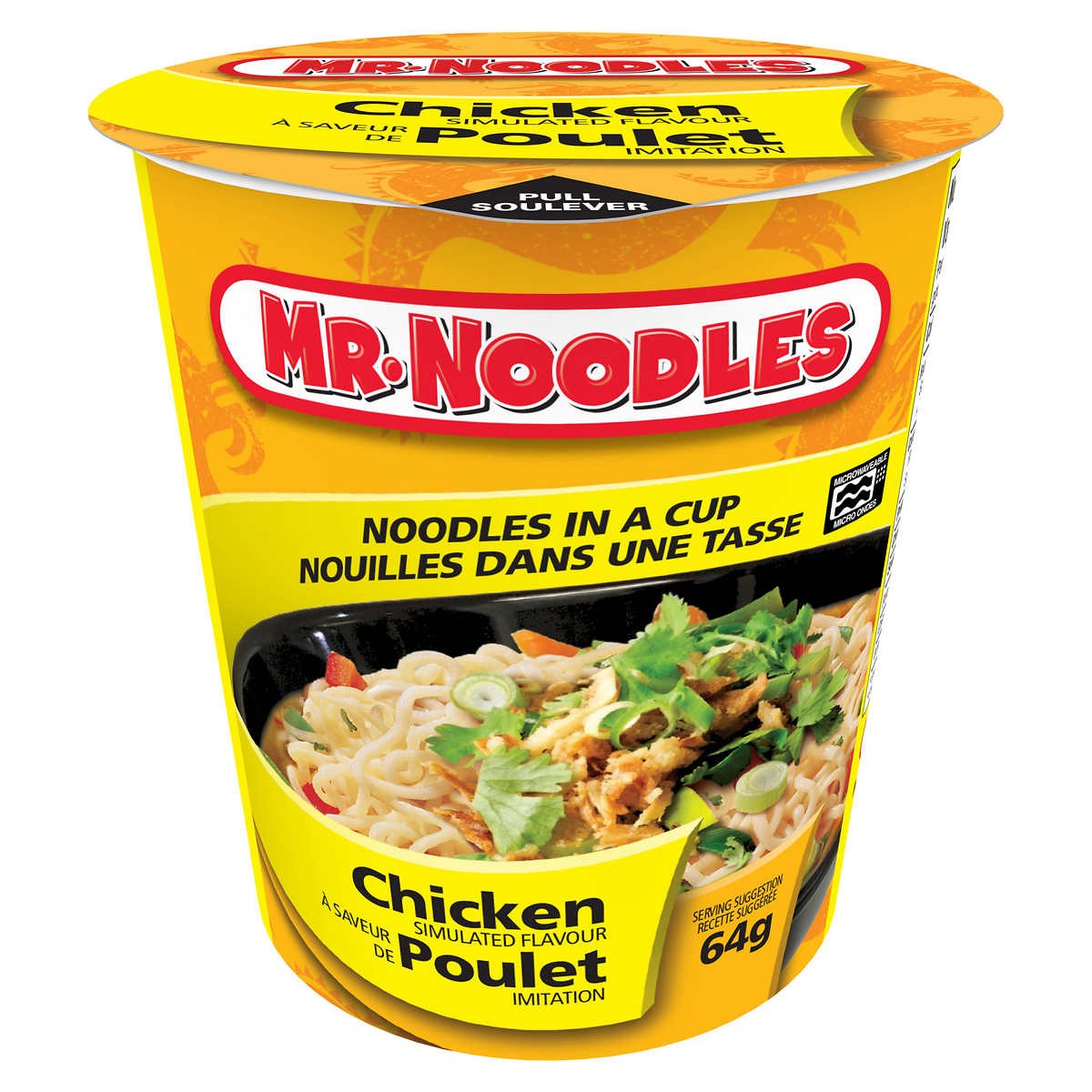 Sopa Fideos Instantánea Sabor Pollo Pocillo Mr. Noodles 12 un x 64 g