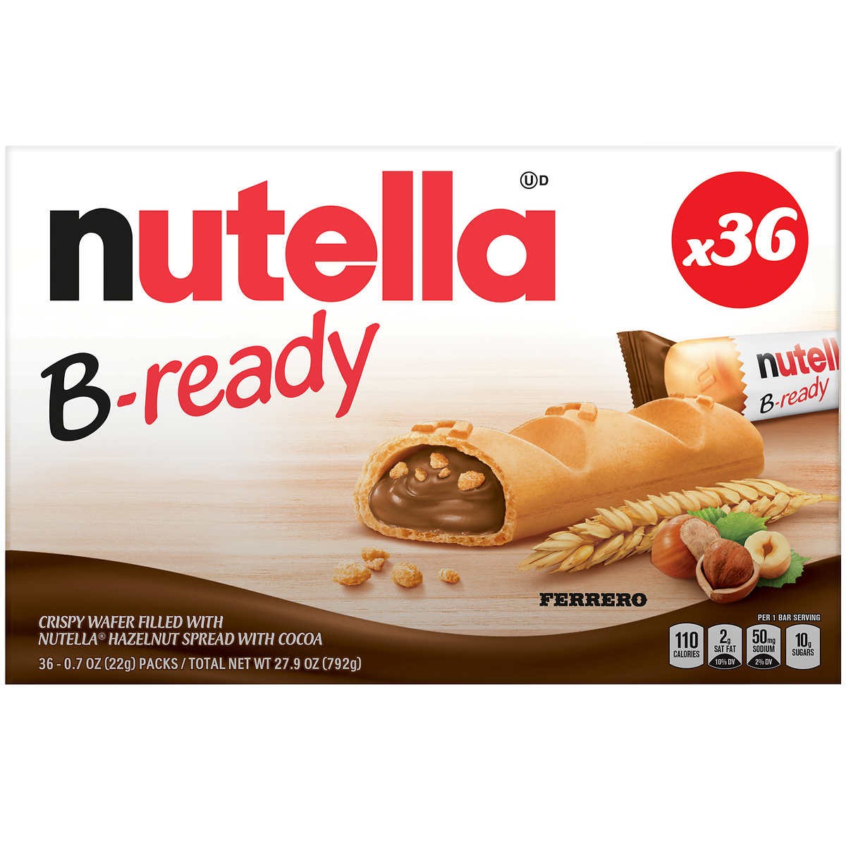 Obleas B-Ready Nutella 36 un x 22 g