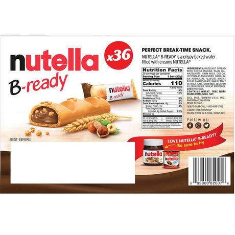 Obleas B-Ready Nutella 36 un x 22 g