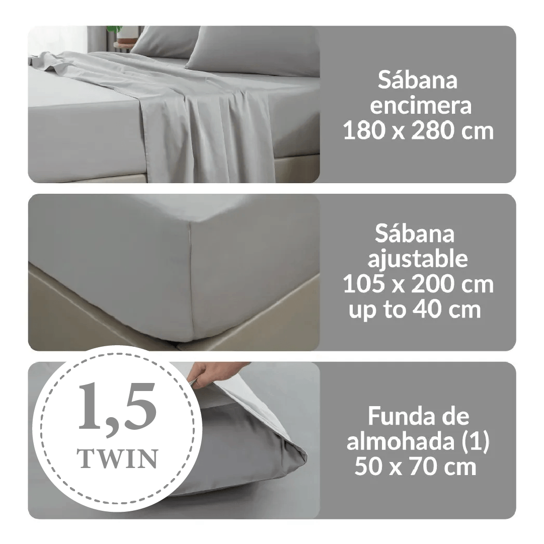 Set de Sábanas 400 Hilos Gray Blair Home