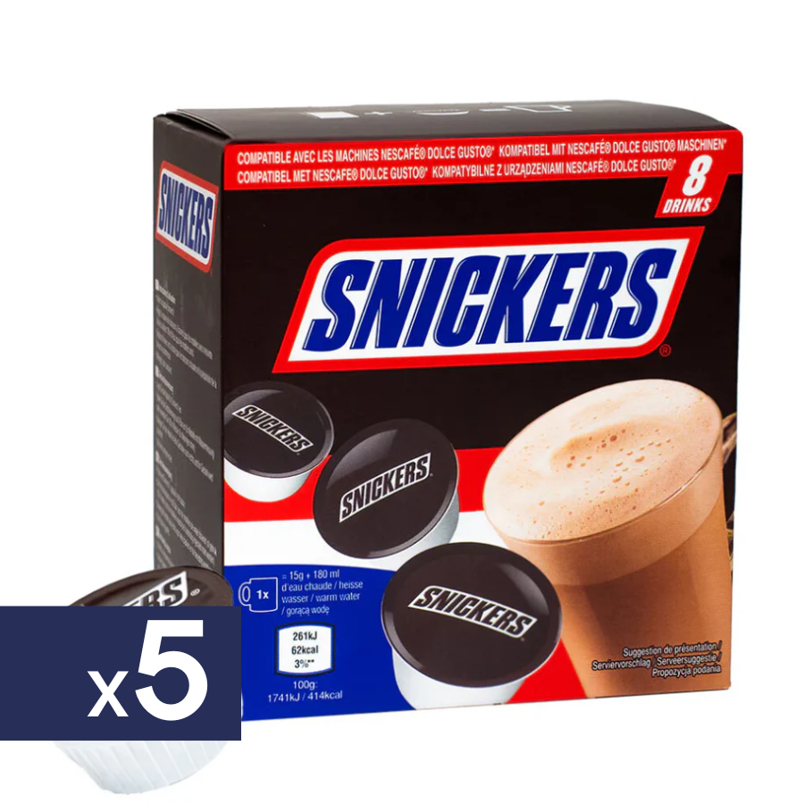 Chocolate Caliente en Cápsulas Snickers 5 X 8 un 120 g