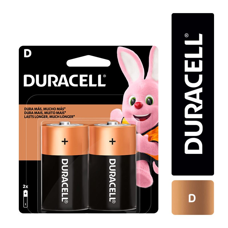 Pila Alcalina D2 Duracell 2 un