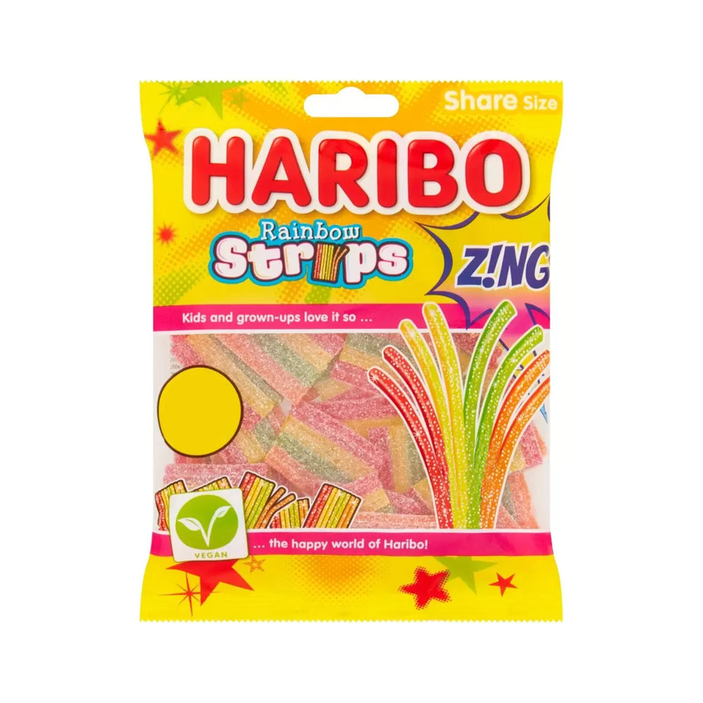 Gomitas Rainbow Strips Zing Haribo 130 g