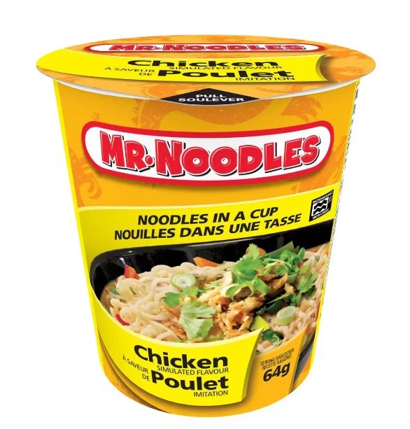 Sopa Fideos Instantánea Sabor Pollo Pocillo Mr. Noodles 64 g