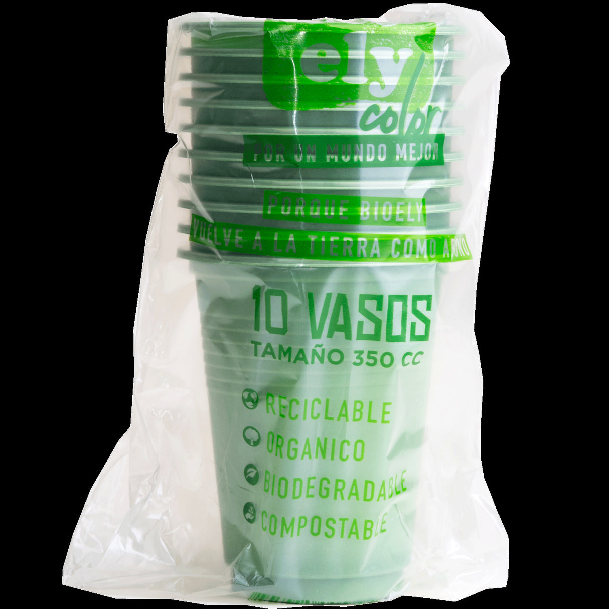 Vasos Verdes Bio Ely 10 un