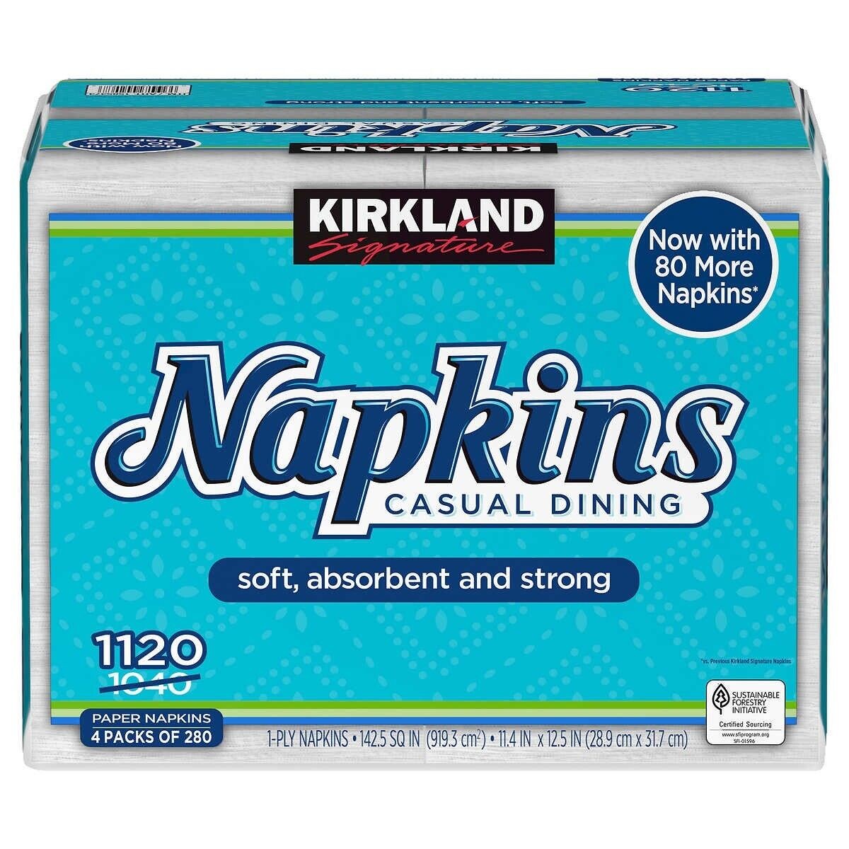 Servilletas Casual Dining Kirkland 4 pack x 280 un