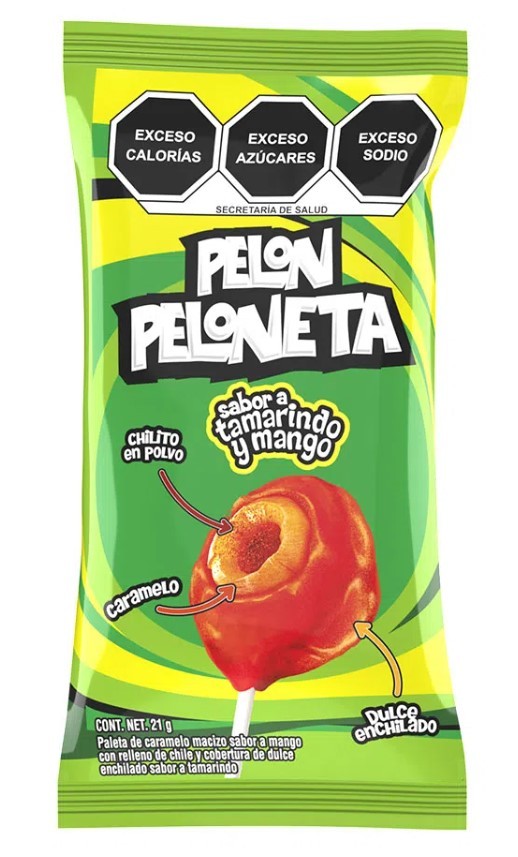 Chupetes Peloneta Tamarindo Mango Pelon 21 g