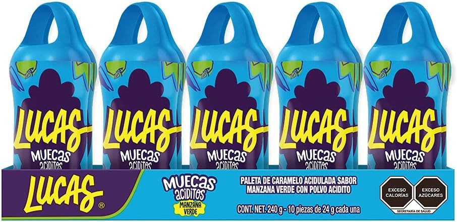 Chupete de Caramelo Ácidos Lucas Muecas 10 un x 24 g