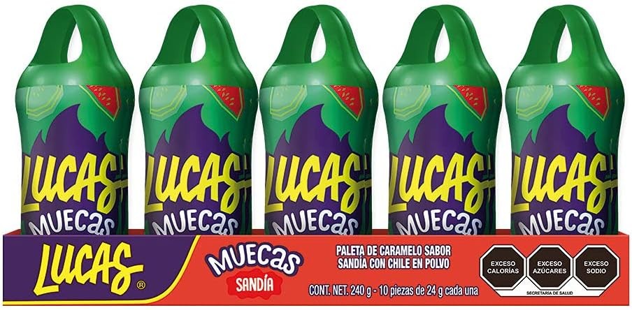 Chupete de Caramelo Sandía Lucas Muecas 10 un x 24 g