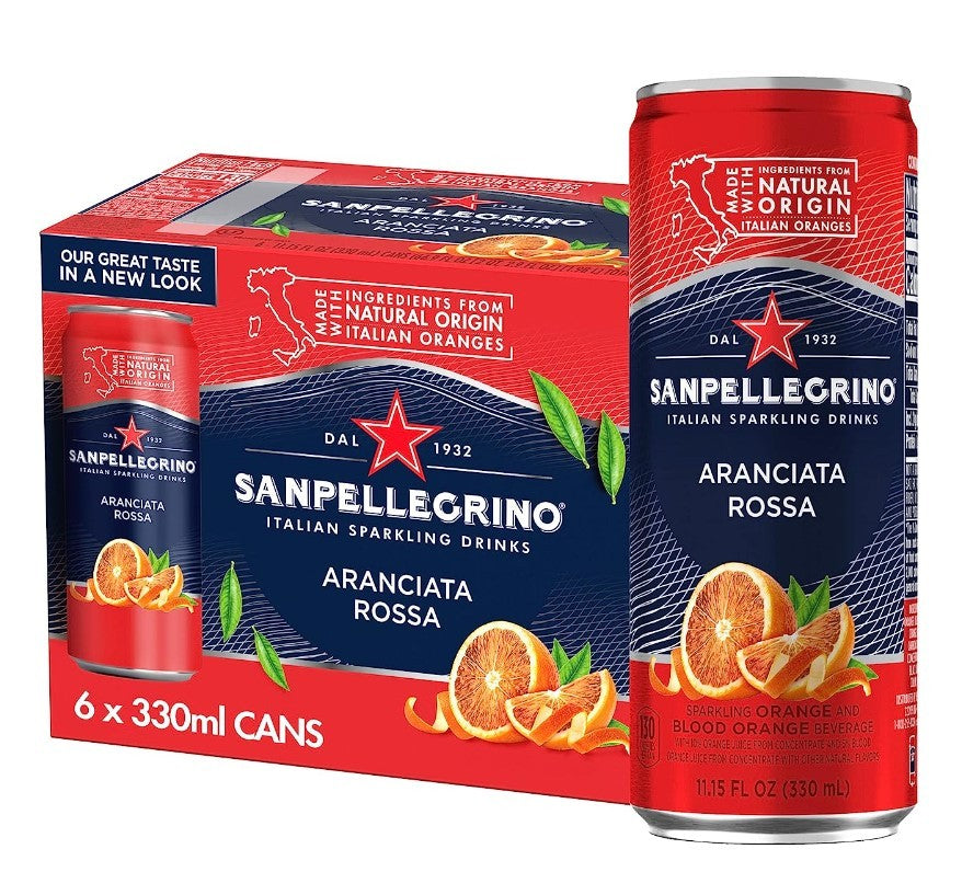 Agua Saborizada con Gas Aranciata Rossa Lata San Pellegrino 24 un x 330 ml