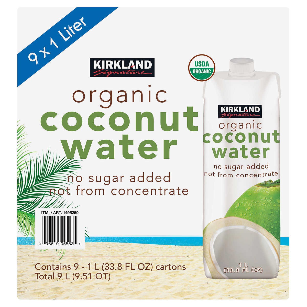 Agua de Coco Kirkland 9 un x 1 L