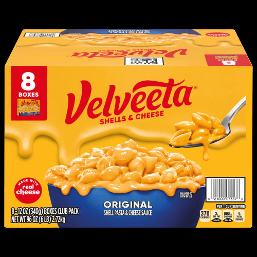 Pasta Conchitas con Queso Velveeta Kraft 8 un x 340 g