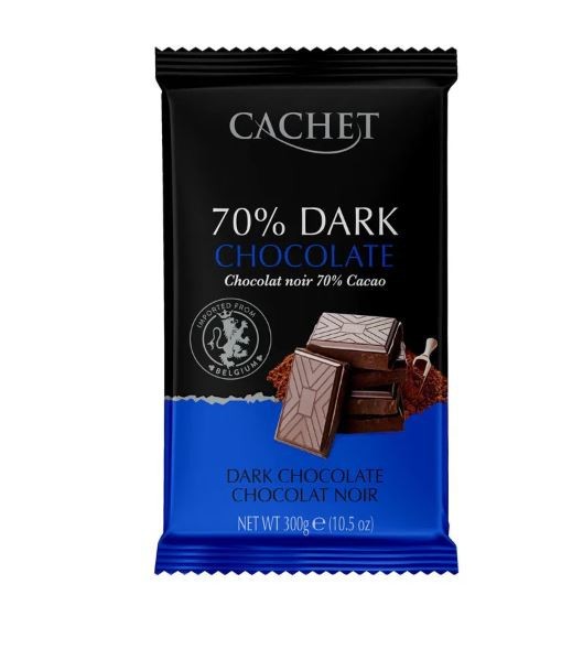 Barra Chocolate Extra Negro 70 Cachet 300 g