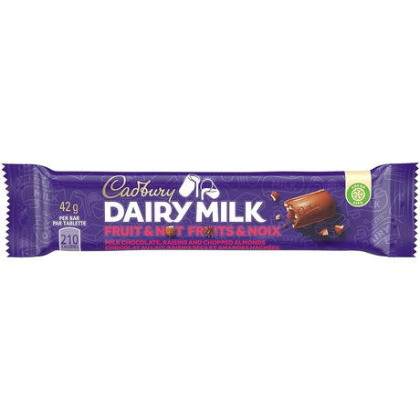 Barras Chocolate Frutas y Nueces Dairy Milk Cadbury 24 un x 42 g