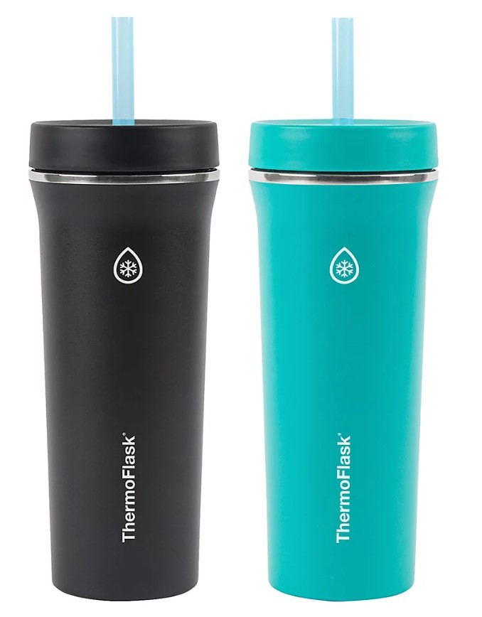 Vasos Herméticos Tumbler Negro-Verde Thermoflask 2 un