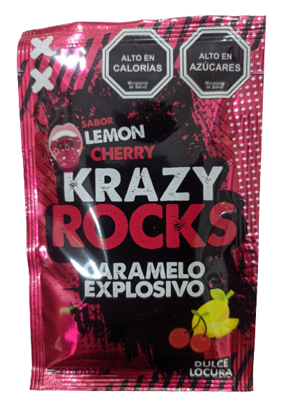 Caramelos Limón Cereza Krazy Rock Dulce Locura 7 g