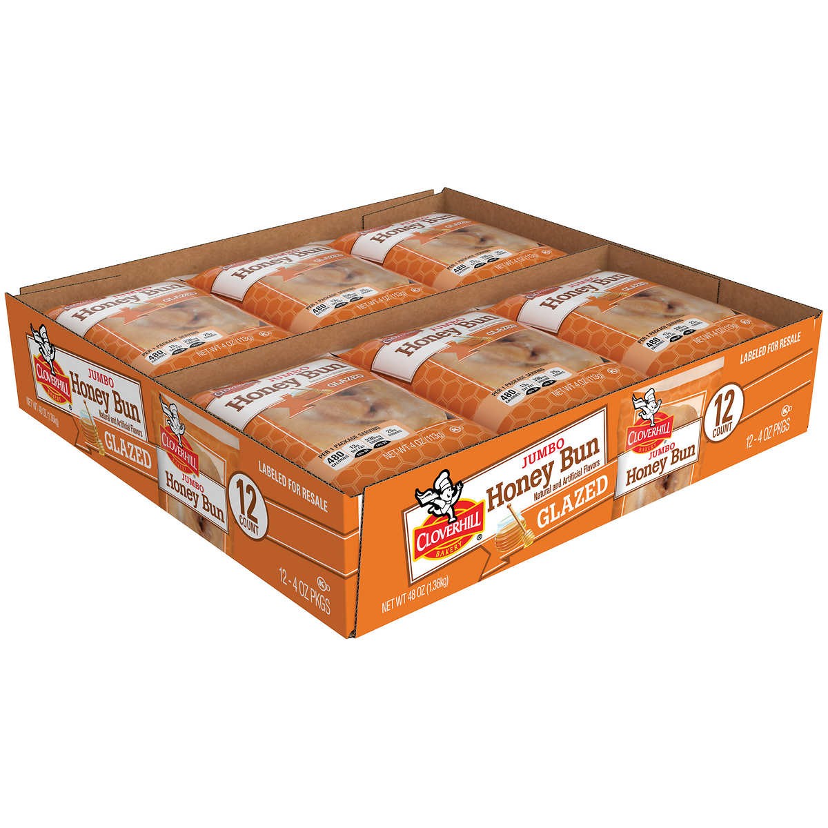 Bollo de Miel Jumbo Congelado Cloverhill 12 un x 113 g