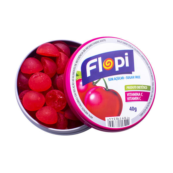 Caramelo sin Azúcar Cereza Flopi 40 g