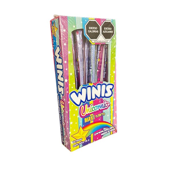 Caramelos Unicornio Maxi Tubito Winis 16 un x 12 g