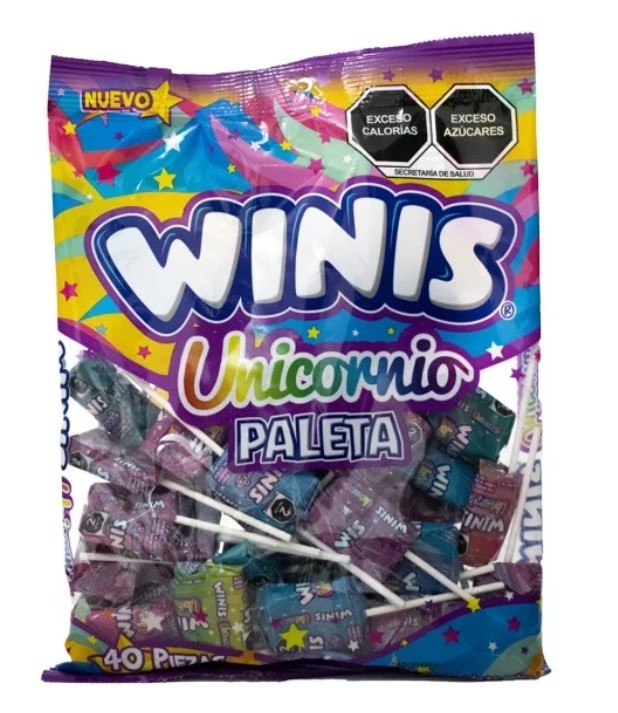 Caramelos Unicornio Paleta Winis 280 g